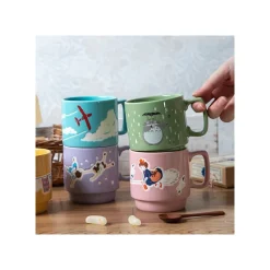 Kitchenware*Maison Ghibli Coloful embossed mug Kiki on her broom - Kiki's Delivery Service