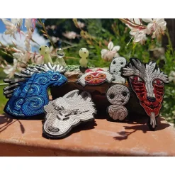Pins*Maison Ghibli Embroidered Jewel Brooch San’s mask - Princess Mononoke