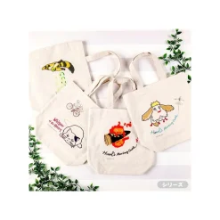 Bags*Maison Ghibli Embroidery Canvas Tote bag Calcifer In A Hurry - Howl's Moving Castle