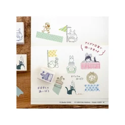 Small Equipment*Maison Ghibli Kurosuke & Paintbrush Wood stamp - My Neighbor Totoro
