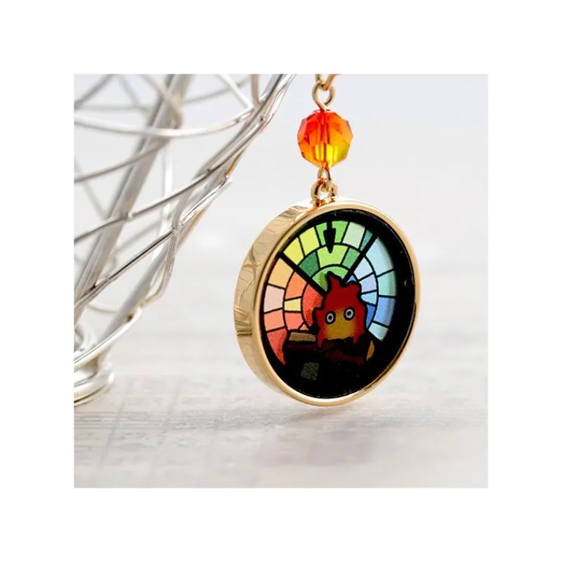 Jewellery*Maison Ghibli STAINED GLASS SERIES-PIERCED EARRINGS CALCIFER -HOWL'S MOVING CASTLE