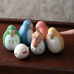 Toys*Maison Ghibli Two pack Roly-poly figurines Heron & Warawara - The Boy and the Heron