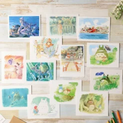 Postcards And Letter Papers*Maison Ghibli Watercolour Greeting cards 24 x 15,8 cm Mei & Totoro & Sakura - My Ne